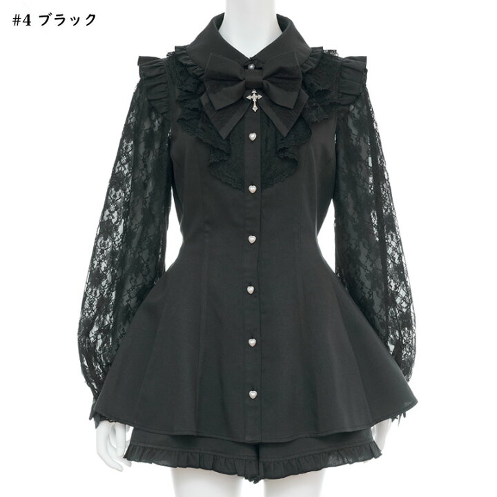 楽天市場】ラッフル袖レース長袖セットアップ12/6 12:00 クロ再入荷11 