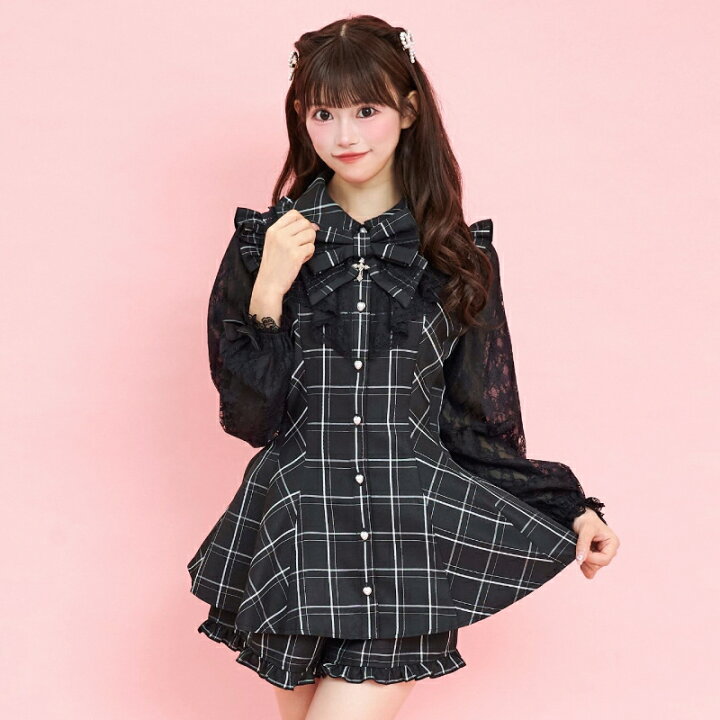 楽天市場】ラッフル袖レース長袖セットアップ12/6 12:00 クロ再入荷11 