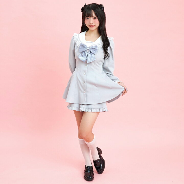 楽天市場】セーラー襟セットアップ12/10 12:00クロ再入荷10/19 販売 