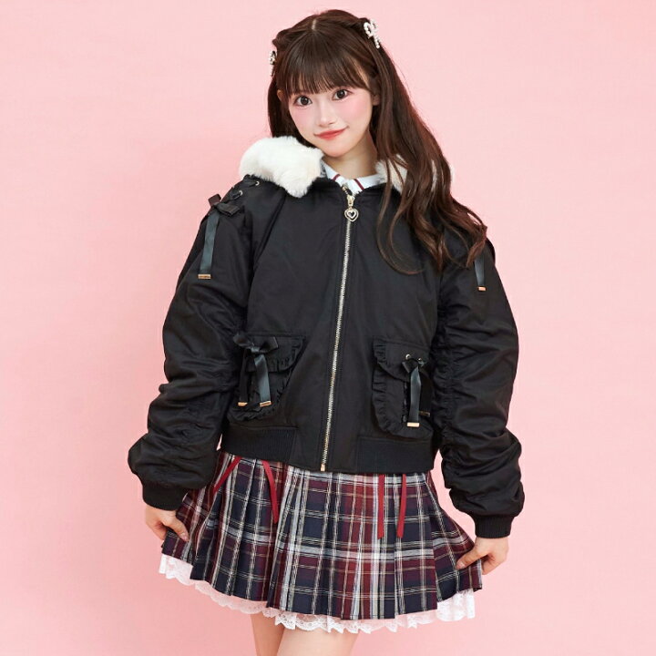 楽天市場】☆ショート丈レースアップブルゾン1/16 18:00 再マーク 