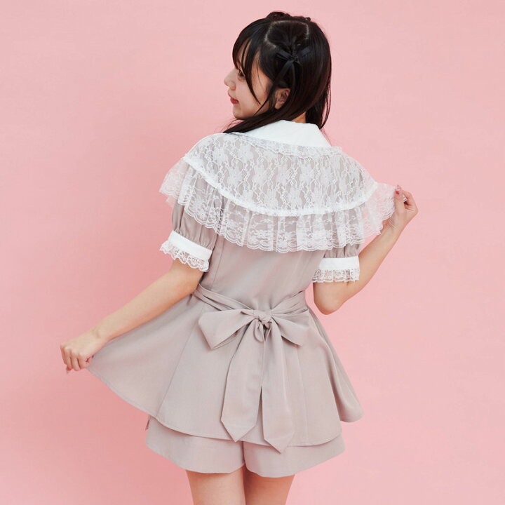 楽天市場】フリルレースケープ付きセットアップ4/5 12:00 販売スタート  
