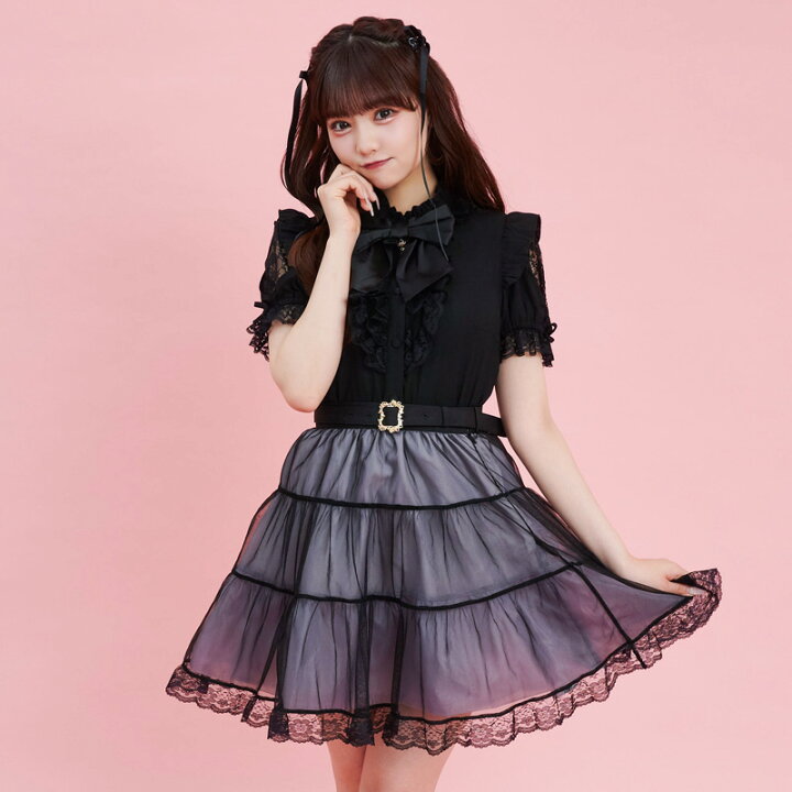 楽天市場】☆ベルト付きチュールティアードスカート4/27 12:00 販売  