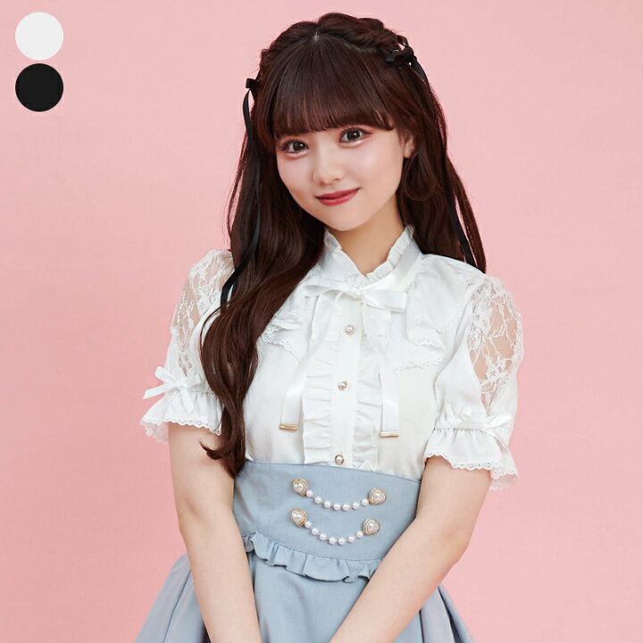 楽天市場】袖レースリボン半袖ブラウス≪30%OFF≫6/29 10:00 マーク 