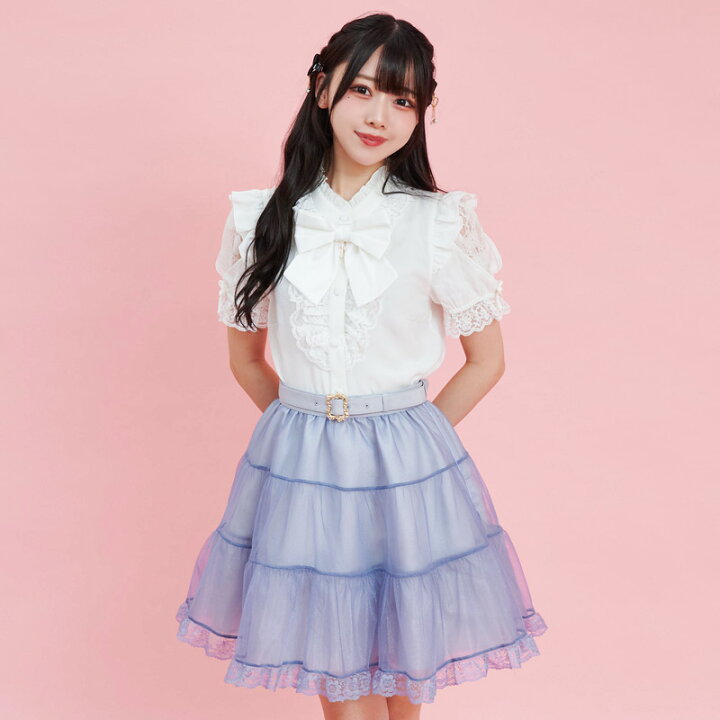 楽天市場】ダブルフリルレースブラウス4/26 12:00 販売スタート  