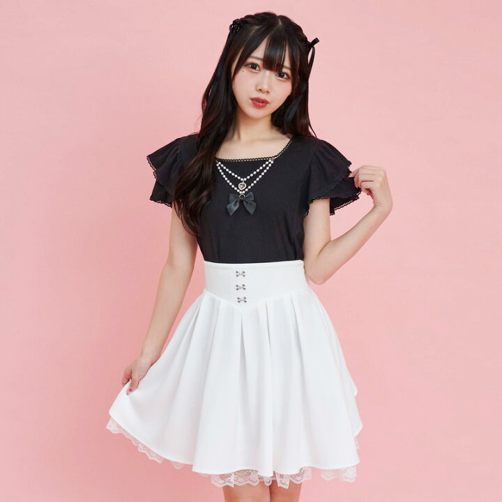 楽天市場】レース×シフォンバッスルスカート6/12 12:00 販売スタート  