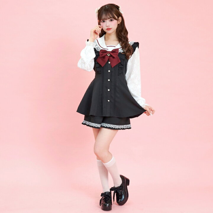 楽天市場】レースセーラー襟セットアップ4/10 12:00 クロ再入荷3/19 12 