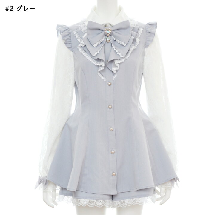 楽天市場】レース袖ラッフルセットアップ3/19 12:00 クロ再入荷1/24 12 
