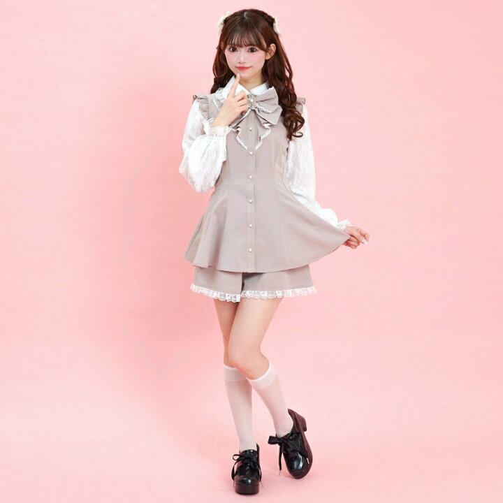 楽天市場】レース袖ラッフルセットアップ3/19 12:00 クロ再入荷1/24 12  