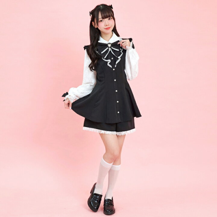 楽天市場】レース袖ラッフルセットアップ3/22 12:00 クロ再入荷3/19 12 