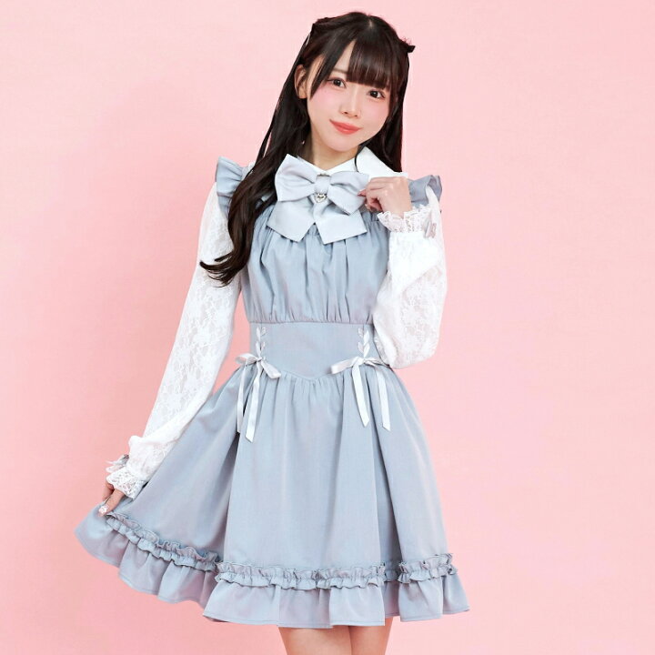 楽天市場】レース袖ウエストレースアップワンピース2/6 12:00 販売  