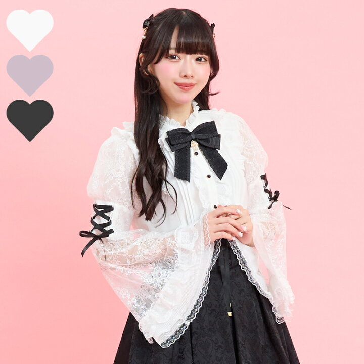 楽天市場】☆レースフレア袖スタンドカラーブラウス4/15 12:00 販売 