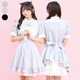 半袖バッスルワンピース4/3 12:00 販売スタートsecrethoney　シークレットハニー　シーハニ　量産型　レディース　ガーリー　ピンク　グレー　ブラック　黒