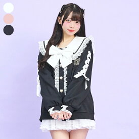 セーラーカーディガン2/20 12:00 販売スタートsecrethoney　シークレットハニー　シーハニ　量産型　レディース　ガーリー　長袖　ホワイト　白　ピンク　ブラック　黒