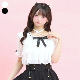 三段ティアードトップス4/10 12:00 販売スタートsecrethoney　シークレットハニー　シーハニ　量産型　レディース　ガーリー　半袖　ホワイト　白　ブラック　黒