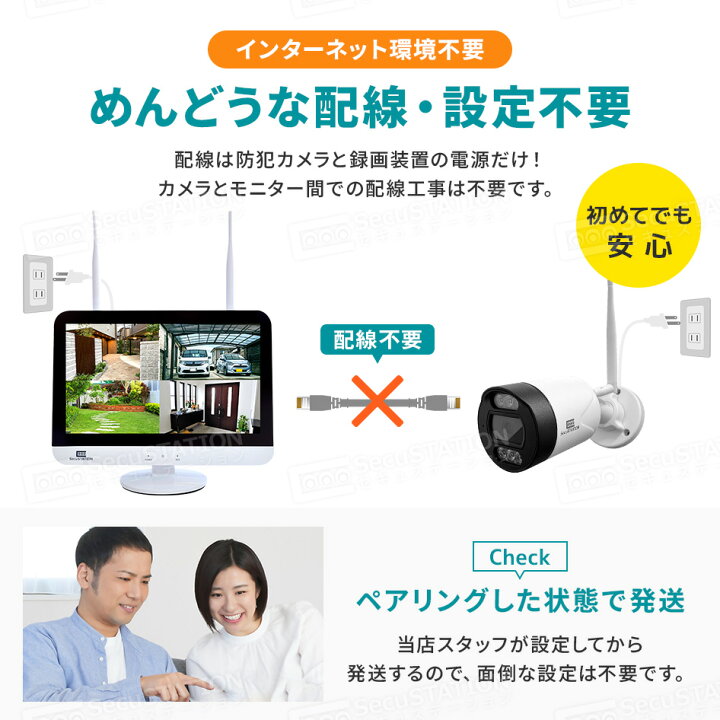 楽天市場】【標準搭載500万画素 防犯カメラセット 】 録画機能付き 