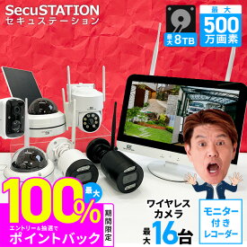 55%オフSALE&抽選でPバック【標準搭載500万画素 防犯カメラ★日本メーカー製 】 録画機能付きモニター ワイヤレス 1~10台 セット ネット環境なし ソーラー 屋外 室内 ドーム レコーダー 家庭用 無線 最大8TB モニター一体録画機 スマホ モニター付き ハードディスク DN65K