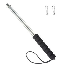 Difounmas 伸縮旗ポール 指示棒 旗棒 屋外フラッグポール 手旗棒 ステンレス鋼 教師の教育ポインター ツアーガイド 手旗用伸縮棒 取付金具付き 握りやすい 滑り止めスポンジグリップ 指し棒