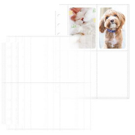 Baskiss 30枚入 リフィル ポケットリフィール 4ポケット A5 6穴 K-POPトレカ・チェキ・ポラロイド・名刺・銀行カード・ブロマイド クリアファイル収納ホルダー 差替式ポケットファイル 全透明