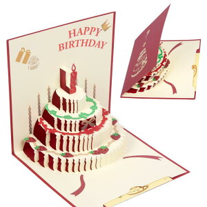 バースデーカード 誕生日カード 立体 大人 ポップアップ メッセージカード おしゃれ 3D birthday card グリーティングカード 飛び出す 封筒付き