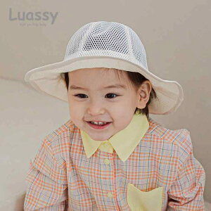 女の子 サンハット 帽子 メッシュ ベビー 春夏 薄手 子供 赤ちゃん 男の子 幼児 コットン 韓国 アプリコット つば広 シンプル 無地 ユニセックス