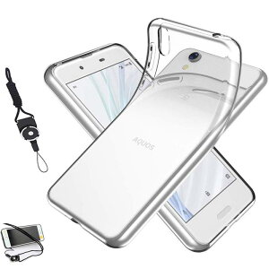 For AQUOS Sense Basic 702SH �P�[�X Sense SHV40 / Android One S3/SHARP AQUOS sense lite SH-M05 �N���A �J�o�[ TPU �X�g���b�v�z�[���t�� �l�b�N�X�g���b�v�t �ϏՌ�