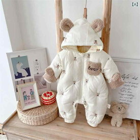 ジャケット ロンパース かわいい 赤ちゃん 冬服 ベルベット 厚手 綿入り 服 赤ちゃん かわいい 韓国 ワンジー 冬 外出用 ハイハイ 服 綿入り