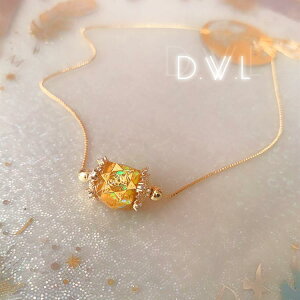 ペンダント おしゃれ ネックレス 幸運 カップル ネックレス トランスファー ビーズ シトリン レディース 18Kゴールド フィルド レディース