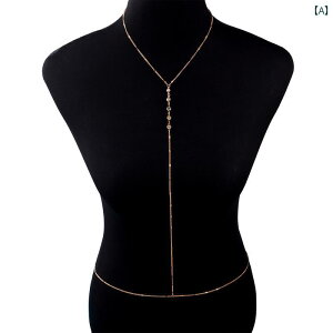 レディース 夏 ラインストーン チェーン アクセサリー ネックレス ボディ ビキニ 水着 プール ビーチ 海水浴 アクセ セクシー アメリカン ジュエリー ファッション ソース 女性