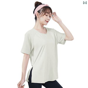 ランニング レディース Tシャツ トレーニング ヨガ 夏 ラウンドネック スポーツ フィットネス 半袖 ナイロン レディース 通気性 速乾 吸湿性 吸汗性
