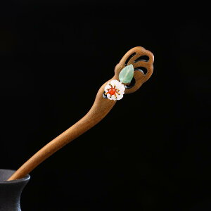 グリーン タン 和天 翡翠 グリーンアベンチュリン フラワー ヘアピン 新 チャイナ風 シンプル アップ ヘア チャイナ 韓服 レディース ファッション