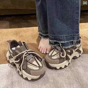 ウォーキング シューズ レディース 婦人靴 ファッション シューズ オールシーズン レースアップ レジャー スポーツ クロス ストラップ ラウンドトゥ PU