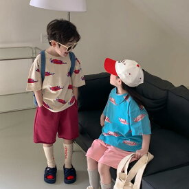 トップス Tシャツ 子供 半袖 男の子 女の子 夏 ベビー 落書き 文字 カジュアル スポーツ 半袖 ラウンドネック