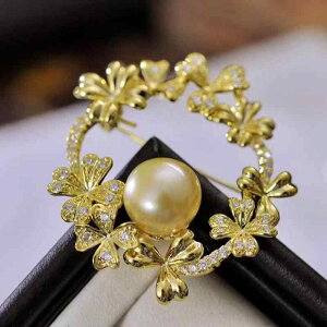 アクセサリー レディース DIY ※パールなし 空ホルダー 半完成品 おしゃれ エレガント リース ブローチ ピン パール 蜜蝋 翡翠 コサージュ ホルダー