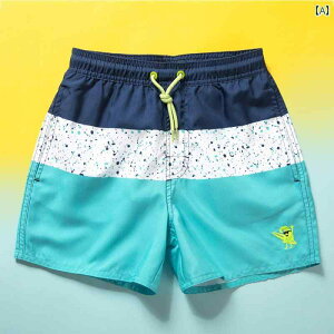 メンズ カジュアル 夏 パンツ ビーチ 海パン 水着 海水 プール 海水浴 サーフィン スポーツ 子供用 ショーツ カラーマッチング ゆったり 男子用 休み 速乾 水泳