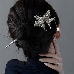 レディース かんざし 和風 着物 アクセサリー 蝶 ヘアピン シンプル ヘアアクセ ヘア モダン ヘアピン レトロ 韓服 小麦 パール タッセル ヘアピン