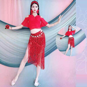 ベリーダンス トップス 練習服 パフォーマンス レディース 初心者 オリエンタル ダンス 子供 レディース キッズ シンプル 大きめサイズ レッド 半袖 メッシュ