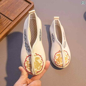 靴 スリッポン おしゃれ 子供靴 履きやすい キッズ 漢服 アンティーク 子供 刺繍 古風 手 刺繍 布靴 男の子 衣装 レトロ パフォーマンス