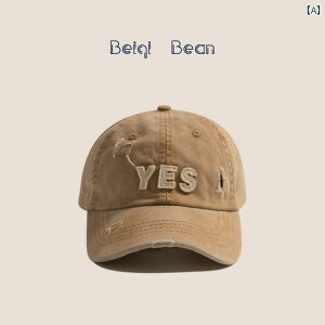 キッズ ベースボール キャップ カジュアル 春夏秋 日除け 帽子 アウトドア スポーツ レジャー 子供用 韓国 レトロ ウォッシュ レター キャップ 男の子 ガールズ 旅行 穴 野球帽