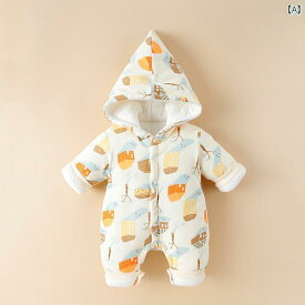 ジャケット ロンパース かわいい 秋冬用 ベビー ジャンプ スーツ 女の子用 肥厚 綿入り 新生児 服 男の子 赤ちゃん 冬服