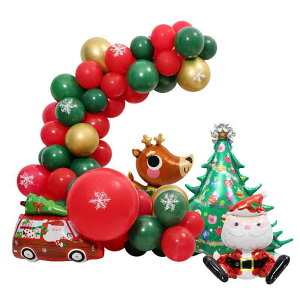クリスマス オーナメント 幼稚園 クリスマス アレンジメント ショーウィンドウ 飾り バルーン チェーン クリスマスバルーン 風船 サンタクロース