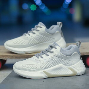 ランニング シューズ 運動靴 お父さん 靴 レディース 韓国 カジュアル メッシュ スポーツ 白 靴 軽量 ソフト ソール フィットネス レースアップ