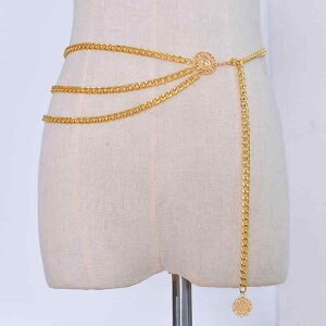 レディース 夏 チェーン アクセサリー ボディ ビキニ 水着 プール ビーチ 海水浴 アクセ セクシー アメリカン ジュエリー 合金 多層 誇張 女性 女王 アバター レトロ ストリート ウエスト