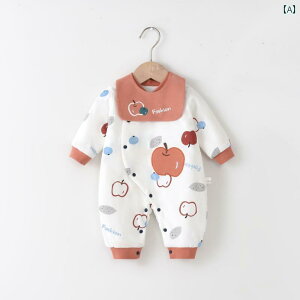 カバーオール ロンパース ジャンプスーツ ベビー 服 新生児 よだれ かけ ワンピース 秋冬 薄手 コットン サイドブレ スト パーカー 店