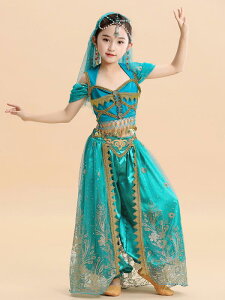 子供 ベリーダンス 衣装 ボリウッド パフォーマンス スーツ プリンセス ジャスミン 女の子 インド ダンス コスチューム セット エキゾチック 神秘 魅惑