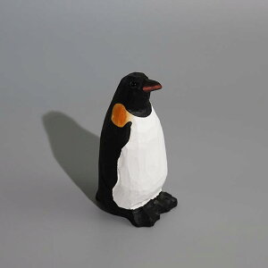 置物 オーナメント 室内装飾 ディスプレイ インテリア 小物 普段使い生活 かわいい さわやか モチーフ 癒し 動物 ストレス緩和 コウテイペンギン 木彫り