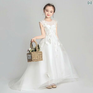 バースデードレス お姫様 衣装 女の子 イブニングドレス キッズ ウェディングドレス 少女 ステージ パフォーマンス ピアノ フラワーガール 女の子 ロングテールドレス ファッション