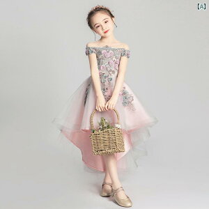 バースデードレス キッズ プリンセス ドレス 女の子 ふわふわ フラワーガール ウェディングドレス 誕生日 ステージ ピアノ 演奏 ショートドレス ロングドレス 前短く後ろロングドレス 写真