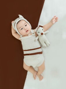 赤ちゃん ベビー フォト ファッション 服 写真撮影 小道具 レトロ スタジオ 衣装 かわいい おしゃれ 100日 ぬいぐるみ タイガー