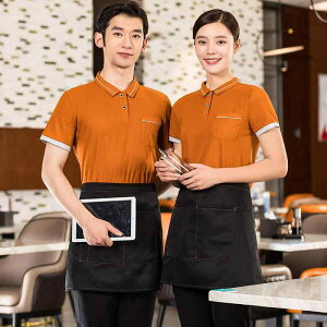 ユニフォーム 制服 作業着 おしゃれ ファッション レストラン ウェイター ホテル ケータリング カフェ スタッフ 夏 大きめサイズ ポリエステル トップス