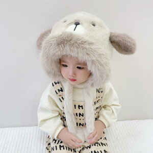 ベビー キッズ 帽子 ハット 女の子 冬 子供 ぬいぐるみ キュート 厚手 暖かい 耳保護 寒さ対策 男の子 赤ちゃん 秋冬 約256歳頭囲4952CM